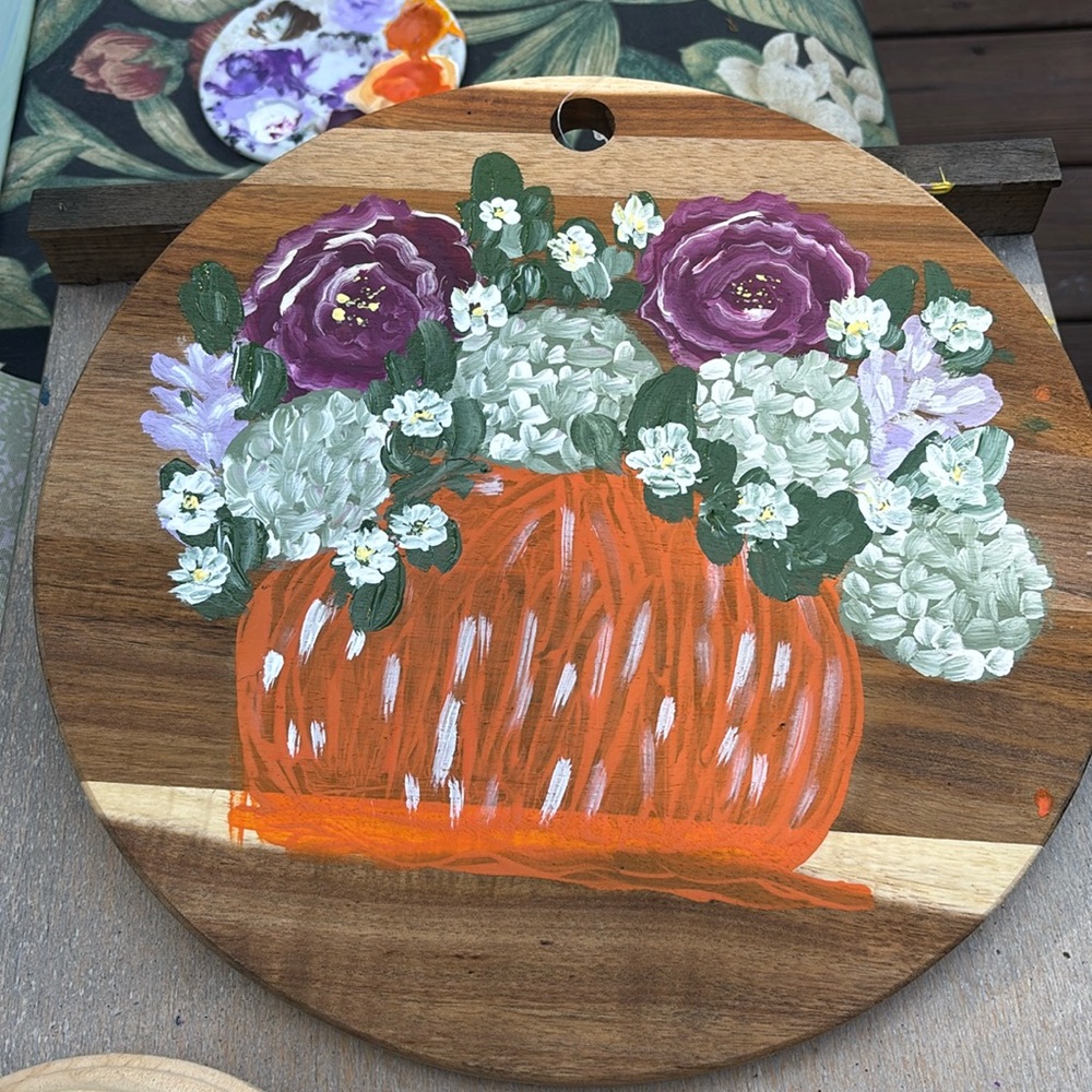 Handpainted pumpkin sign